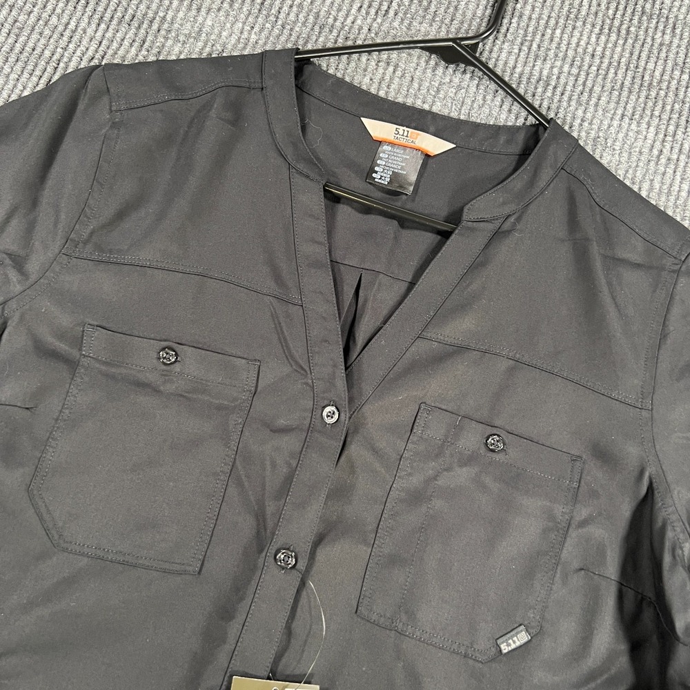 5.11 Tactical Leslie Shirt Womens Large Black Long Sleeve Button Up Security New